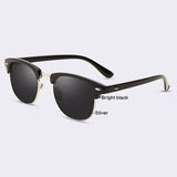 Half Metal Unisex Square Sunglasses