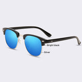 Half Metal Unisex Square Sunglasses