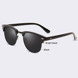 Half Metal Unisex Square Sunglasses