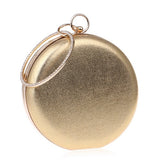 Round Shaped Simple Diamonds Clutches Bag