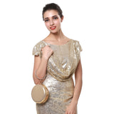 Round Shaped Simple Diamonds Clutches Bag