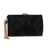 Ring Metal Tassel Classical Style Clutch Bag