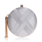 Ring Metal Tassel Classical Style Clutch Bag