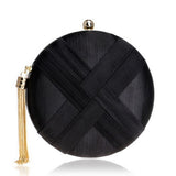 Ring Metal Tassel Classical Style Clutch Bag