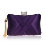 Ring Metal Tassel Classical Style Clutch Bag