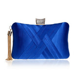 Ring Metal Tassel Classical Style Clutch Bag