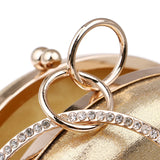 Round Shaped Simple Diamonds Clutches Bag