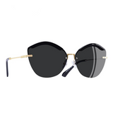 Half Frame Mirror Lens Cat Eye Sunglasses