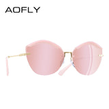 Half Frame Mirror Lens Cat Eye Sunglasses