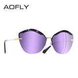 Half Frame Mirror Lens Cat Eye Sunglasses