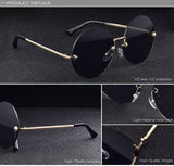 Rimless Round Sunglasses
