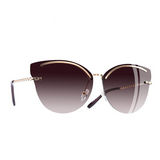 Reflective Glass Cat Eye Sunglasses
