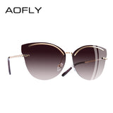Reflective Glass Cat Eye Sunglasses