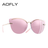 Reflective Glass Cat Eye Sunglasses