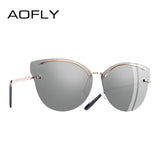 Reflective Glass Cat Eye Sunglasses