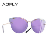 Reflective Glass Cat Eye Sunglasses
