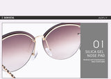 Reflective Glass Cat Eye Sunglasses