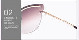 Reflective Glass Cat Eye Sunglasses