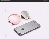 Half Frame Mirror Lens Cat Eye Sunglasses