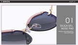 Half Frame Mirror Lens Cat Eye Sunglasses