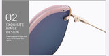 Half Frame Mirror Lens Cat Eye Sunglasses