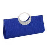 Rhinestone Satin Pleated Evening Bag