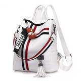PU Leather Teddy Bear Zipper Backpack