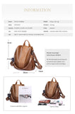 PU Leather Anti Theft Casual Backpack