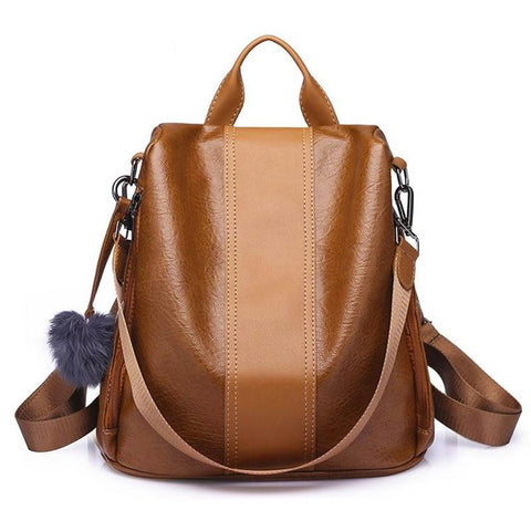 PU Leather Anti Theft Casual Backpack