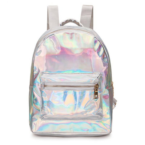 Pu Leather Holographic Backpack