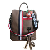 PU Leather Teddy Bear Zipper Backpack