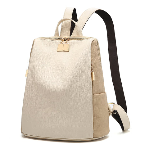 Simple Design Leather Backpack