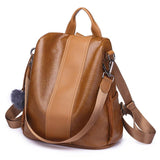 PU Leather Anti Theft Casual Backpack