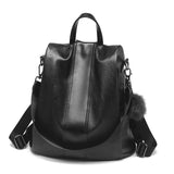 PU Leather Anti Theft Casual Backpack