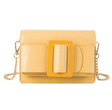 Metal Lock Mini Small Square Shoulder Bag