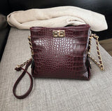 Crocodile Pattern Shoulder Bag