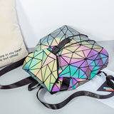 Luminous Geometric Striped Backpack